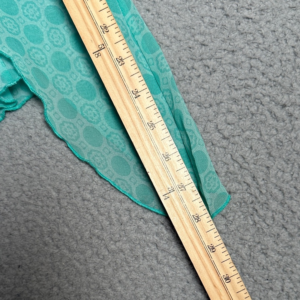 Asymmetric One-Shoulder Mint Green Blouse with Draped Sleeve - Picture 12 of 16